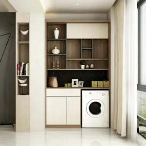 Custom Honeycomb Aluminum Balcony Cabinet, Minimalist Integrated Storage, All-in-One Washer & Dryer Combo Cabinet, Factory Direct